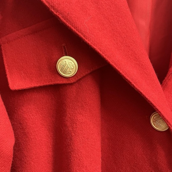Vintage Savannah Holiday‎ Red Wool Bomber Jacket Size 12 Christmas Grandma - Picture 2 of 11